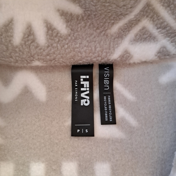 Simons I.Five Fleece Pullover Mens Small Cream Beige Snap Front Fleece Top NWT - Picture 4 of 13